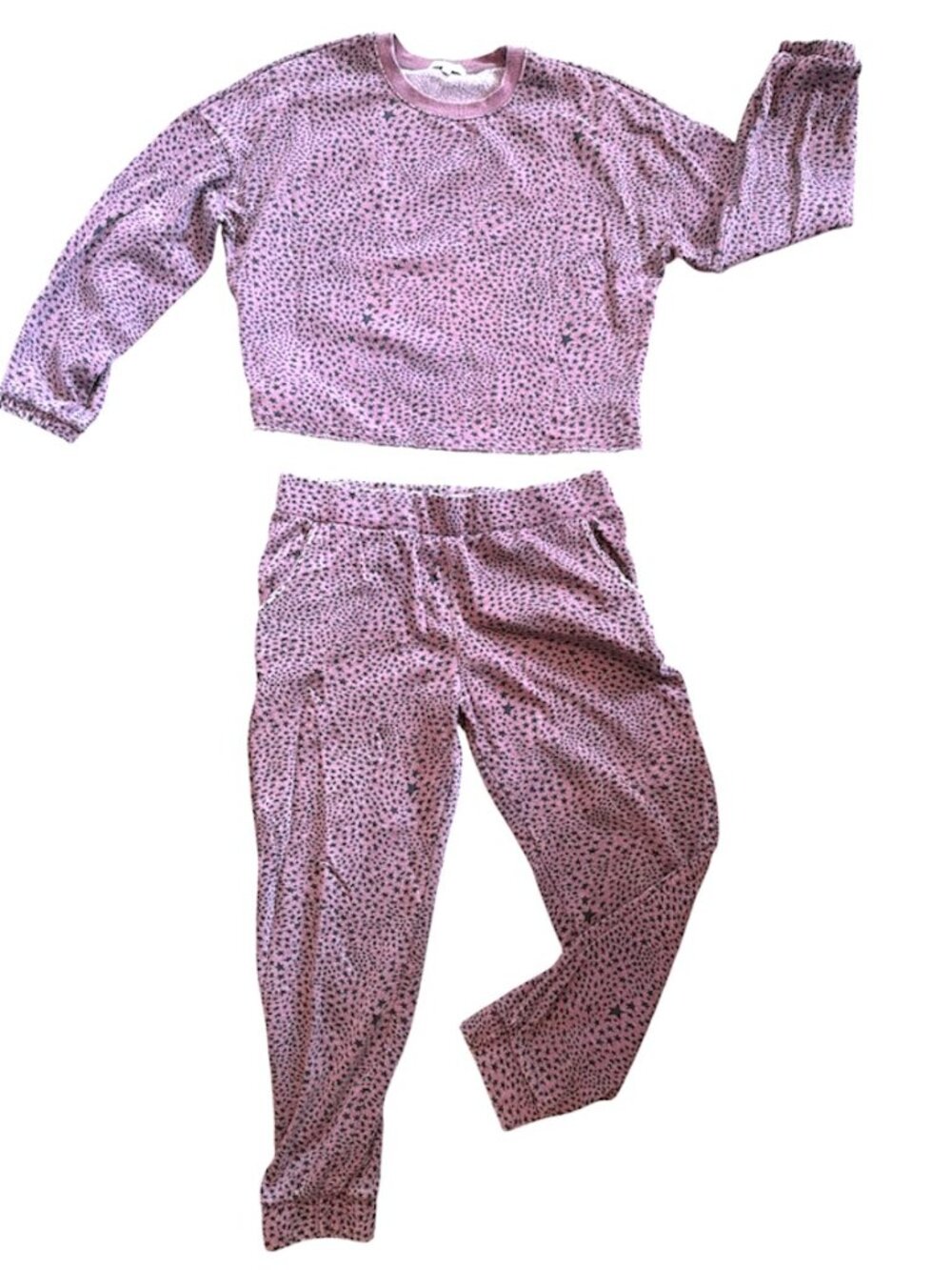 Zsupply Maroon Black Star Loungewear Sweatshirt Sweatpant Set